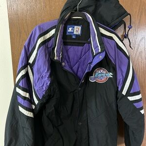 Starter NBA UT JAZZ basketball Jacket, Jazz leather hat, and Jazz towels.